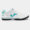 Botas fútbol Top Flex 25 moqueta - turf blanco turquesa