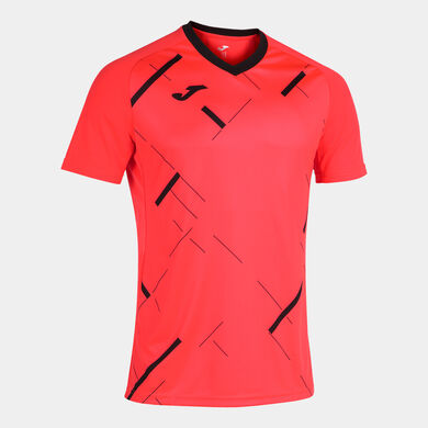 Camiseta manga corta hombre Tiger III coral flúor negro