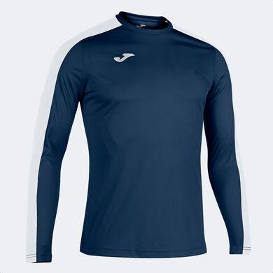 Maglia a manica lunga uomo Academy III blu navy bianco