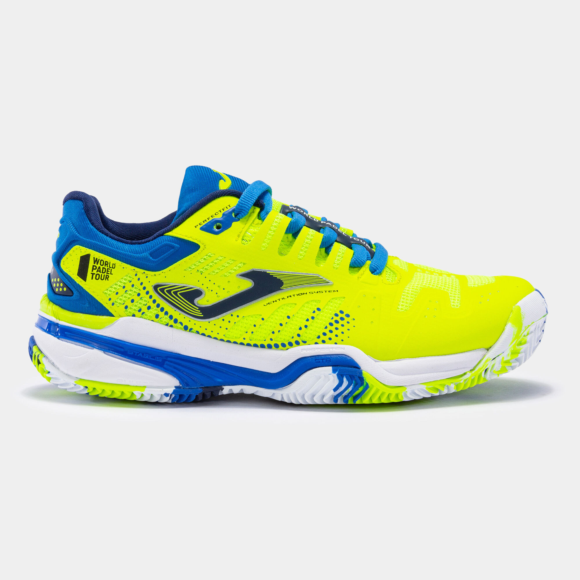 Shoes Slam Jr 23 clay junior fluorescent yellow royal blue