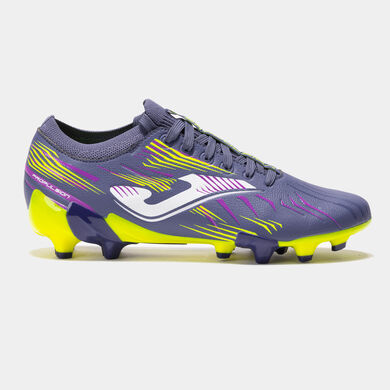 Botas fútbol Propulsion Cup 25 terreno firme FG morado amarillo