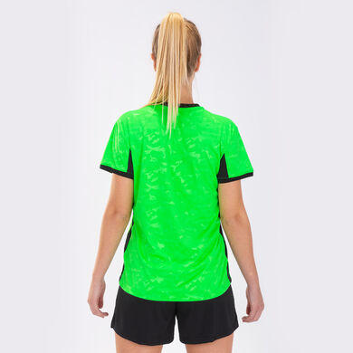 T-shirt manga curta mulher Toletum II verde fluorescente preto
