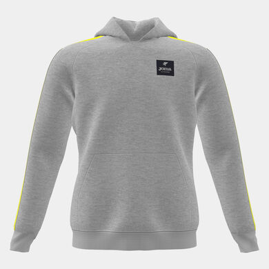 Hanorac cu gluga junior Stripe gri melanj verde lamâie