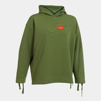 Hooded sweater woman Step green