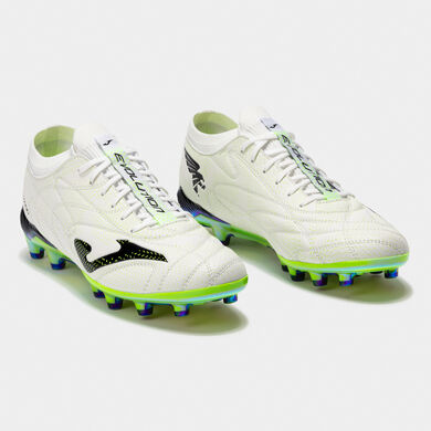 Ghete fotbal Evolution Top 25 teren ferm FG alb verde fosforescent