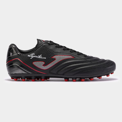 Botas fútbol Aguila 23 césped artificial AG negro rojo