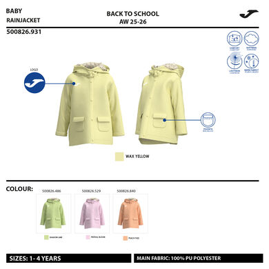 Rainjacket junior Kids Camp lime