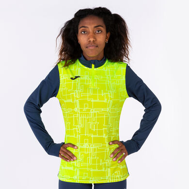 Sudadera mujer Elite VIII marino amarillo flúor