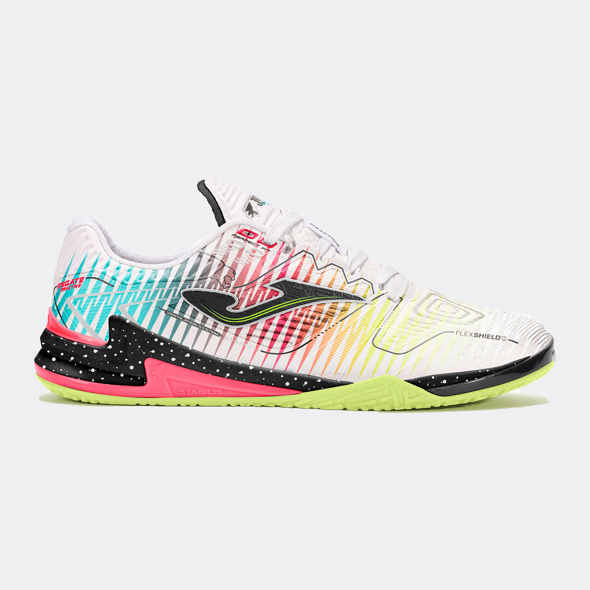 Futsal shoes Regate Reactive 25 indoor white yellow red | JOMA®