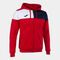 Giacca con cappuccio uomo Crew V rosso blu navy