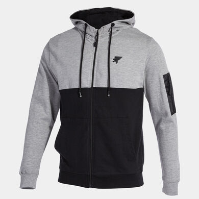 CASACO COM CAPUZ HOMEM URBAN STREET CIZENTO MELANGE PRETO