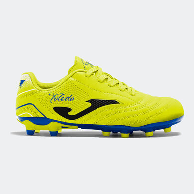 Chaussures football Toledo Jr 26 terrain ferme FG junior jaune fluo