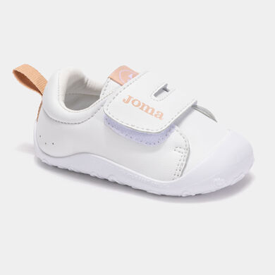 Pantofi sport casual Teddy Baby 25 Barefoot junior alb roz