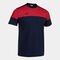 Maillot manches courtes homme Crew V bleu marine rouge