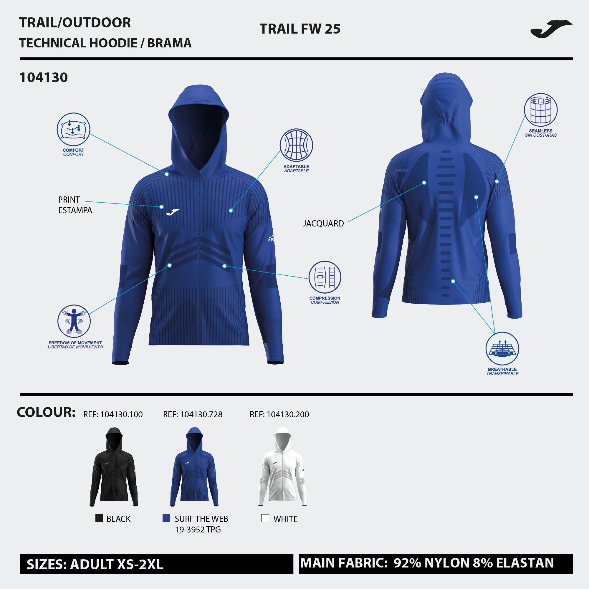 Hooded jacket man R-Trail Nature white | JOMA®