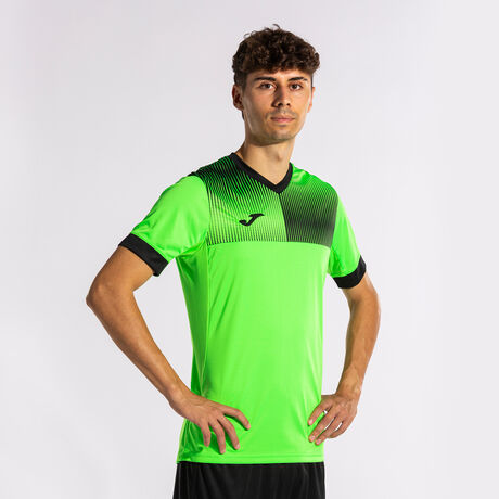 Shirt short sleeve man Eco Supernova fluorescent green black | JOMA®