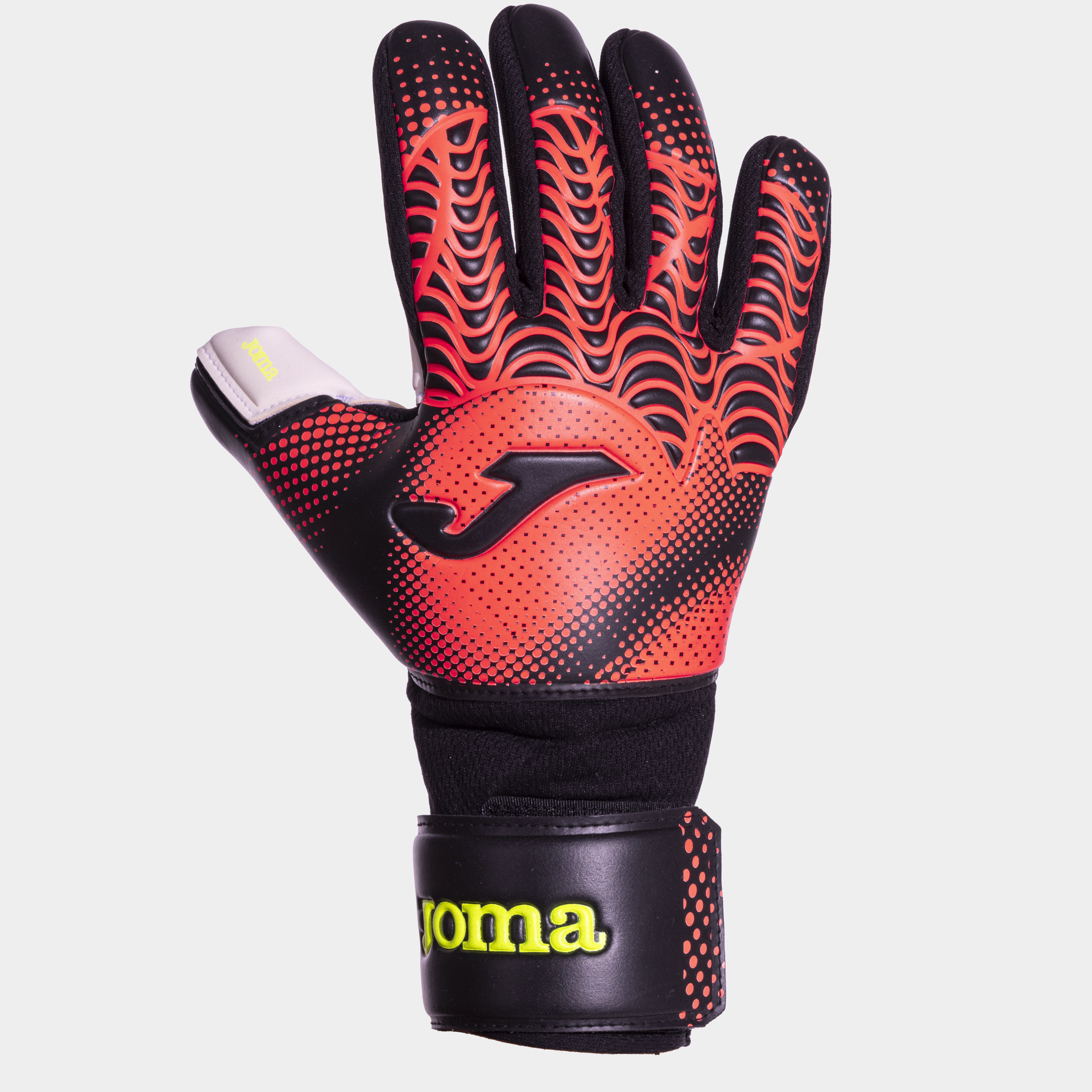 Football goalkeeper gloves Premier black fluorescent coral