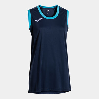 Canotta donna Final Basket III blu scuro turchese fluorescente