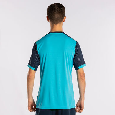 Maillot manches courtes homme Montreal turquoise fluo bleu marine