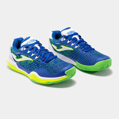 PANTOFI SPORT POINT 22 CLAY UNISEX ALBASTRU REGAL GALBEN FOSFORESCENT