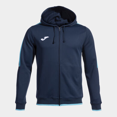 Chaqueta con capucha hombre Olimpiada marino turquesa fl&uacute;or