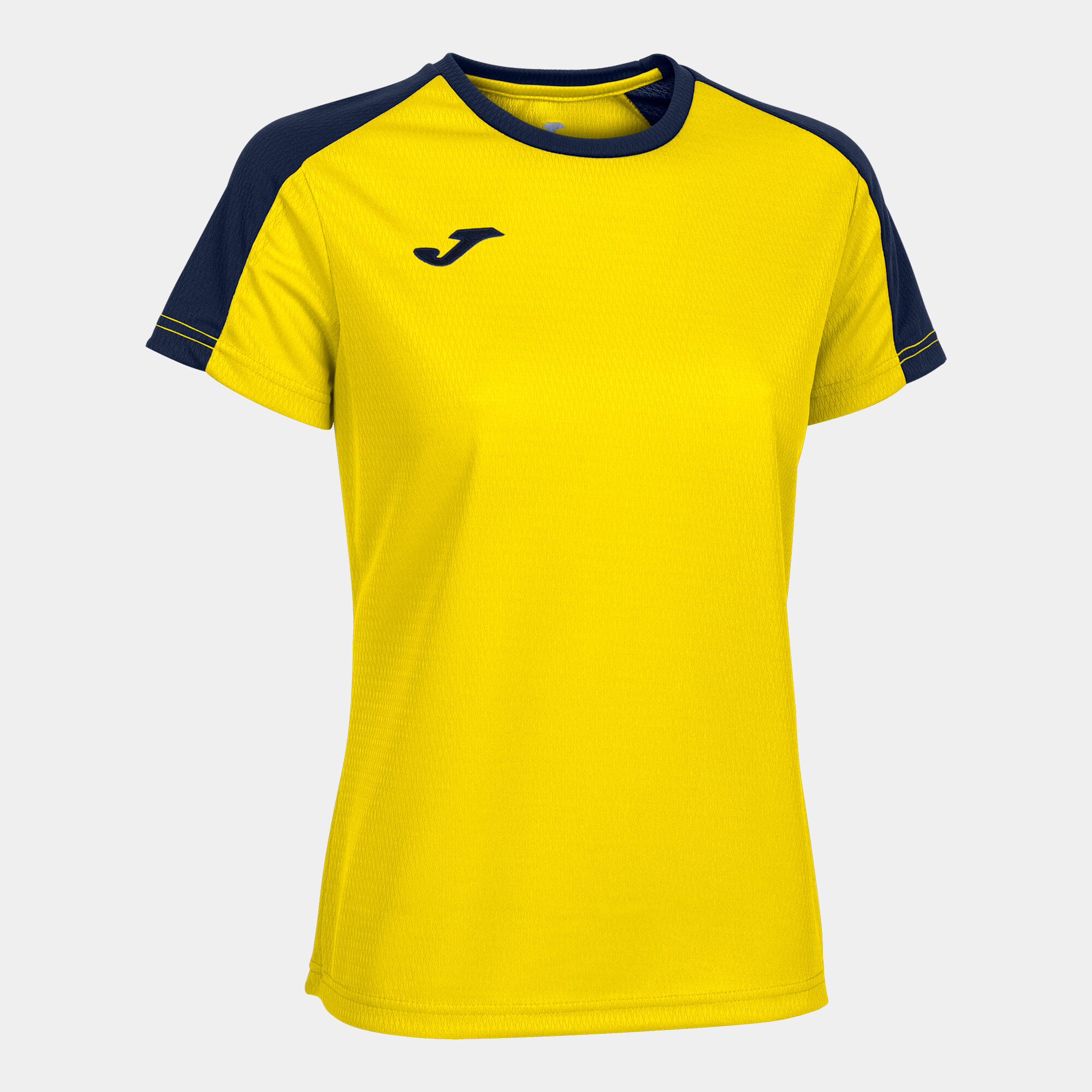 T-shirt manga curta mulher Eco Championship amarelo azul marinho