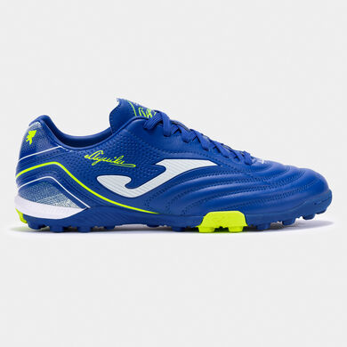 Football boots Aguila 25 turf royal blue fluorescent yellow