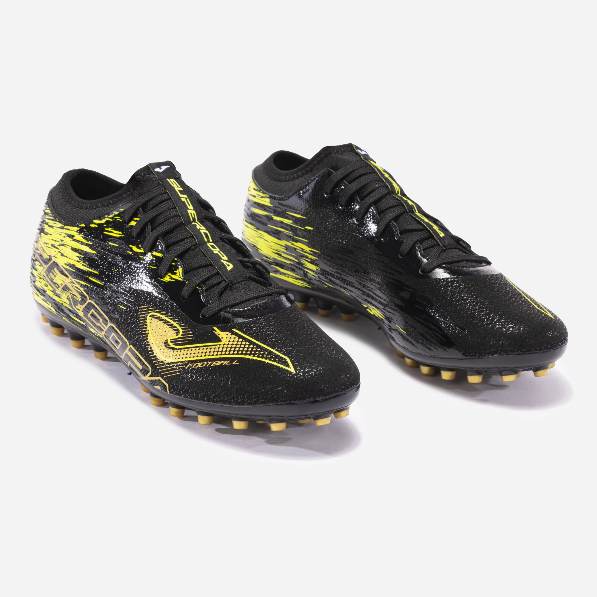 Football boots Supercopa 23 artificial grass black fluorescent yellow