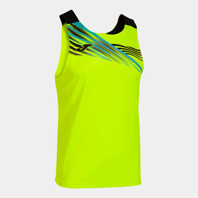 Sleeveless t-shirt man Elite X fluorescent yellow black