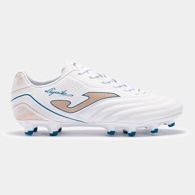 Botas fútbol Aguila 23 terreno firme FG blanco oro