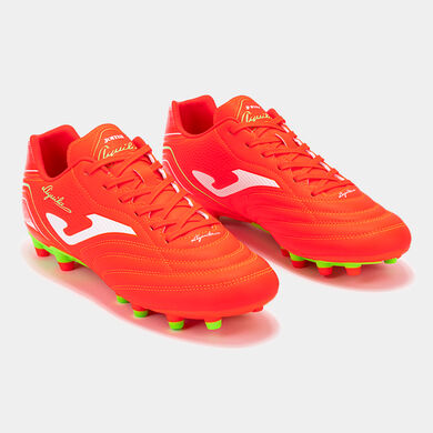 Ghete fotbal Aguila 25 teren ferm FG portocaliu fosforescent