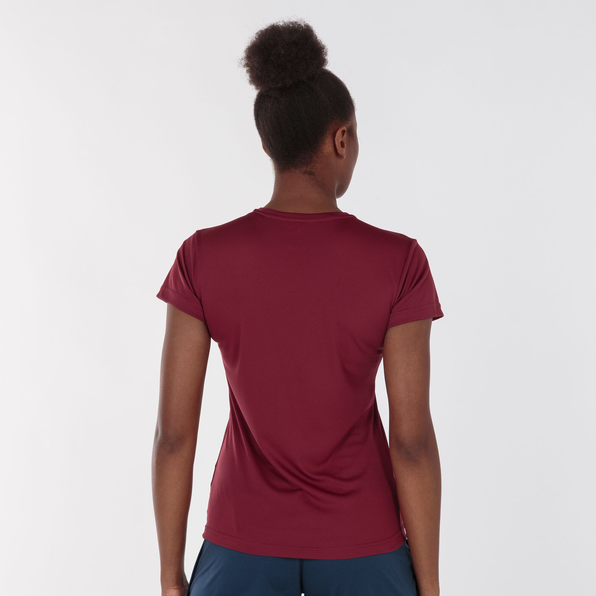 T-shirt manga curta mulher Combi castanho-avermelhado