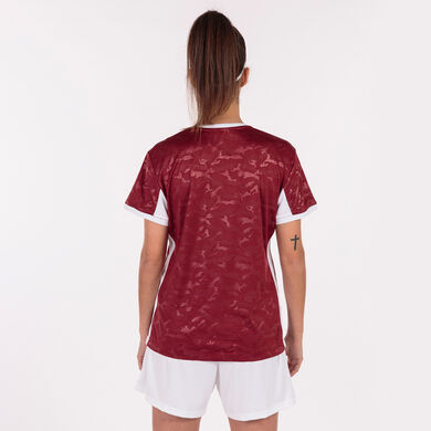 CAMISETA MANGA CORTA MUJER TOLETUM II BURDEOS BLANCO