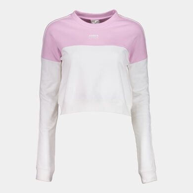 Sweat-shirt femme Daphne blanc violet