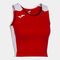 Top mujer Record II rojo blanco