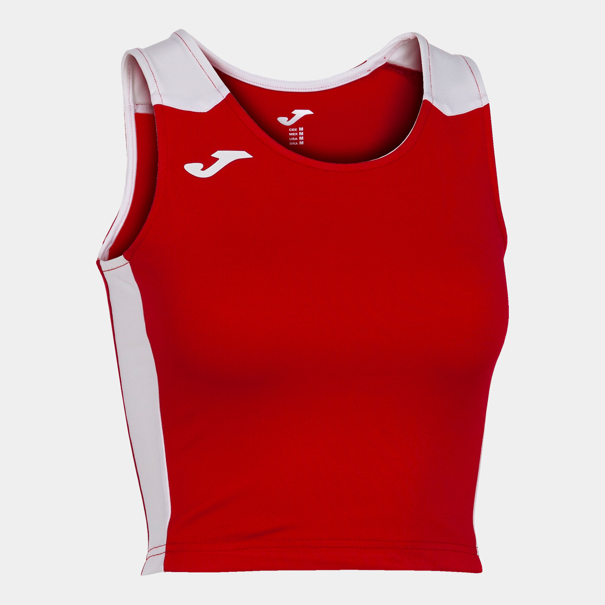 Top donna Record II rosso bianco