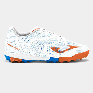 Botas f&uacute;tbol Evolution Jr 26 moqueta - turf junior blanco