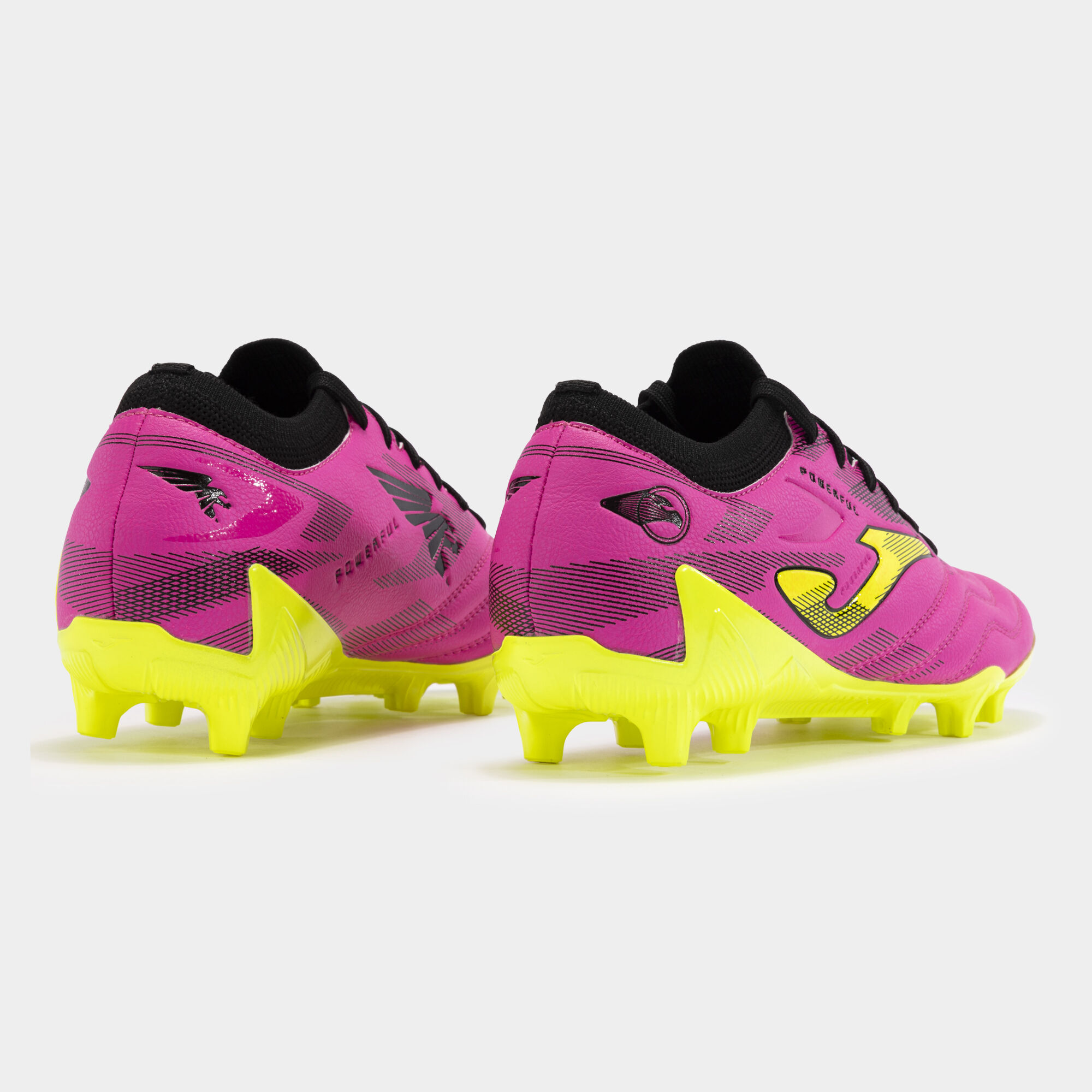 Scarpe calcio Powerful Cup 24 terreno solido FG rosa giallo fluorescente