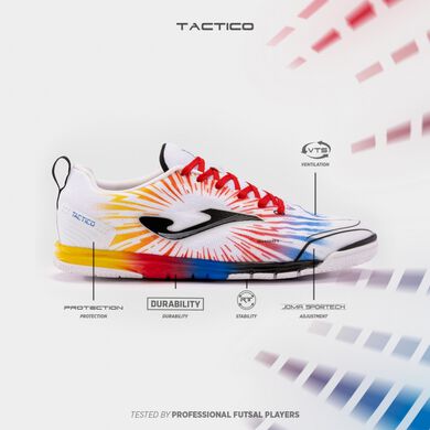 Chaussures futsal Tactico 24 indoor blanc rouge
