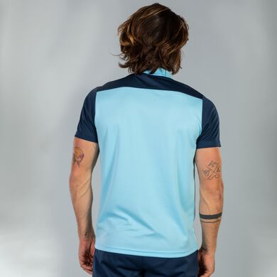 Polo shirt short-sleeve man Hobby II sky blue navy blue