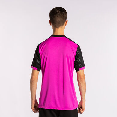 Camiseta manga corta hombre Montreal rosa flúor negro