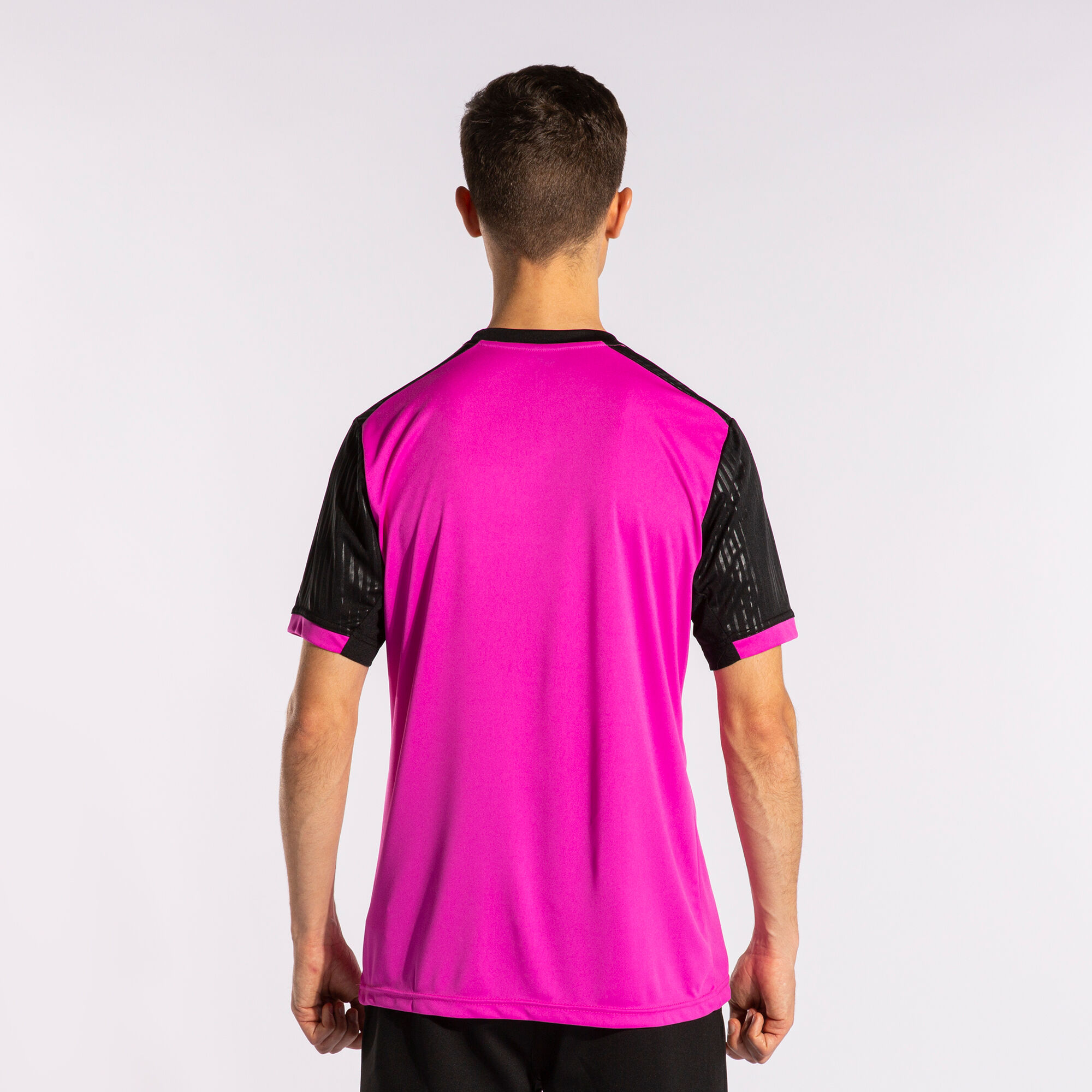 Shirt short sleeve man Montreal fluorescent pink black