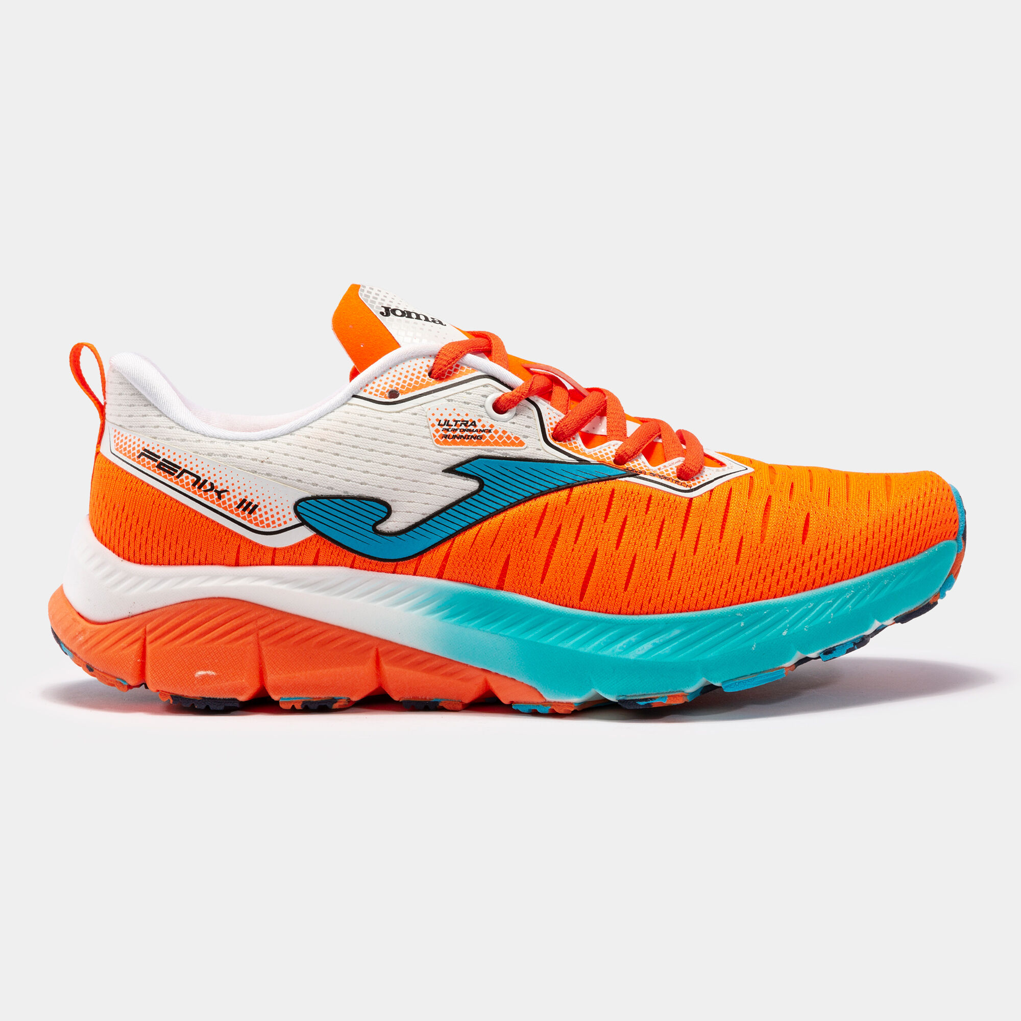 Chaussures running Fenix 22 homme orange fluo bleu ciel