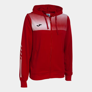 Giacca con cappuccio donna Eco Supernova rosso bianco