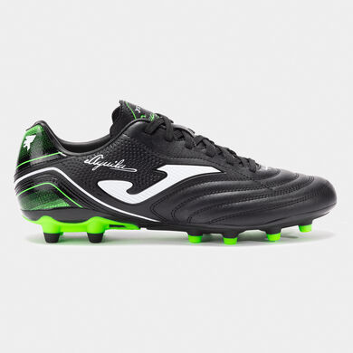 Scarpe da calcio Aguila 25 terreno solido FG nero verde fluorescente