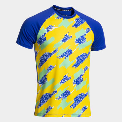 T-shirt manga curta homem R-Trail Nature azul royal amarelo verde