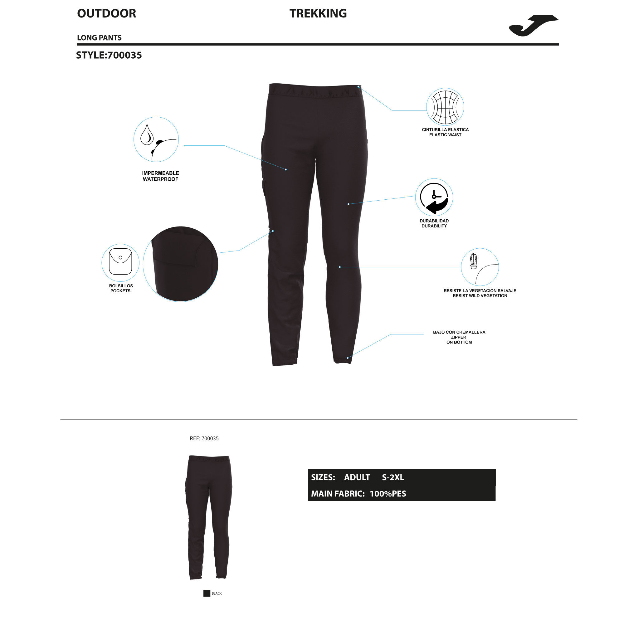Longs pants unisex Exporer black | JOMA®