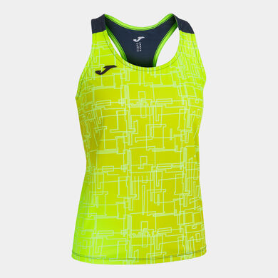 T-shirt de al&ccedil;a mulher Elite VIII amarelo fluorescente azul marinho