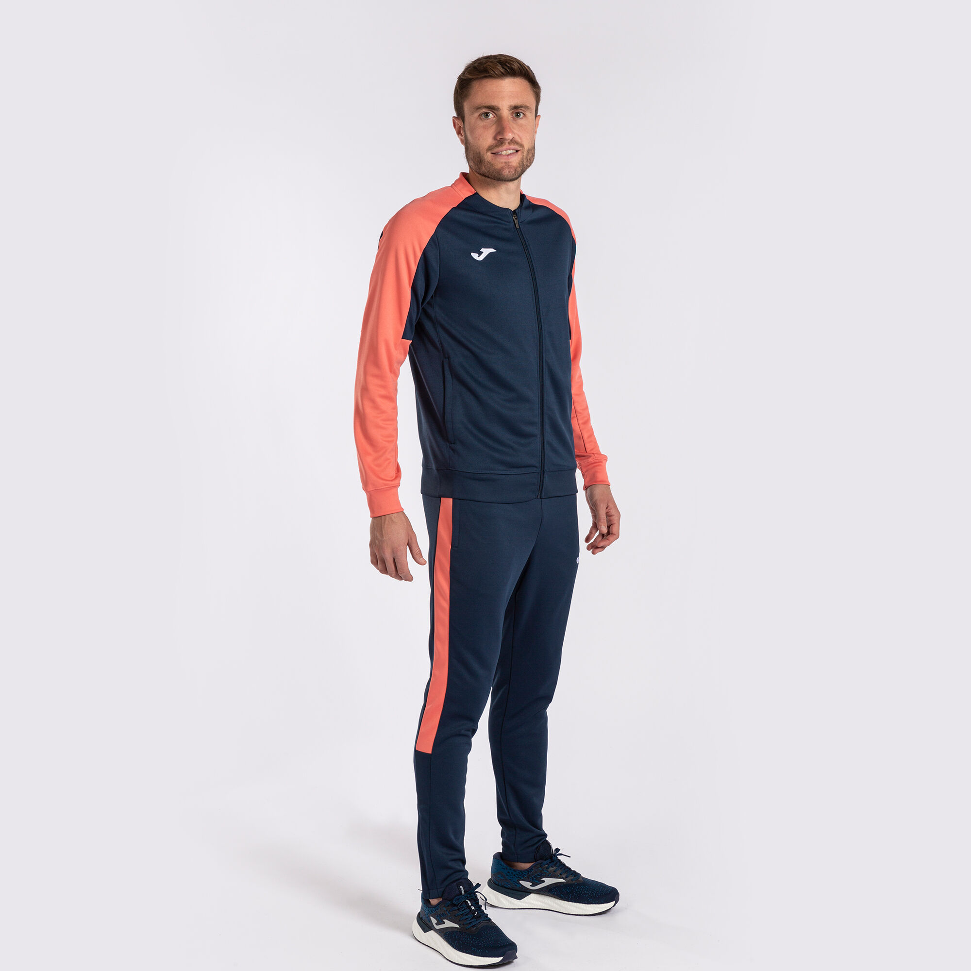 Tracksuit man Eco Championship navy blue fluorescent orange