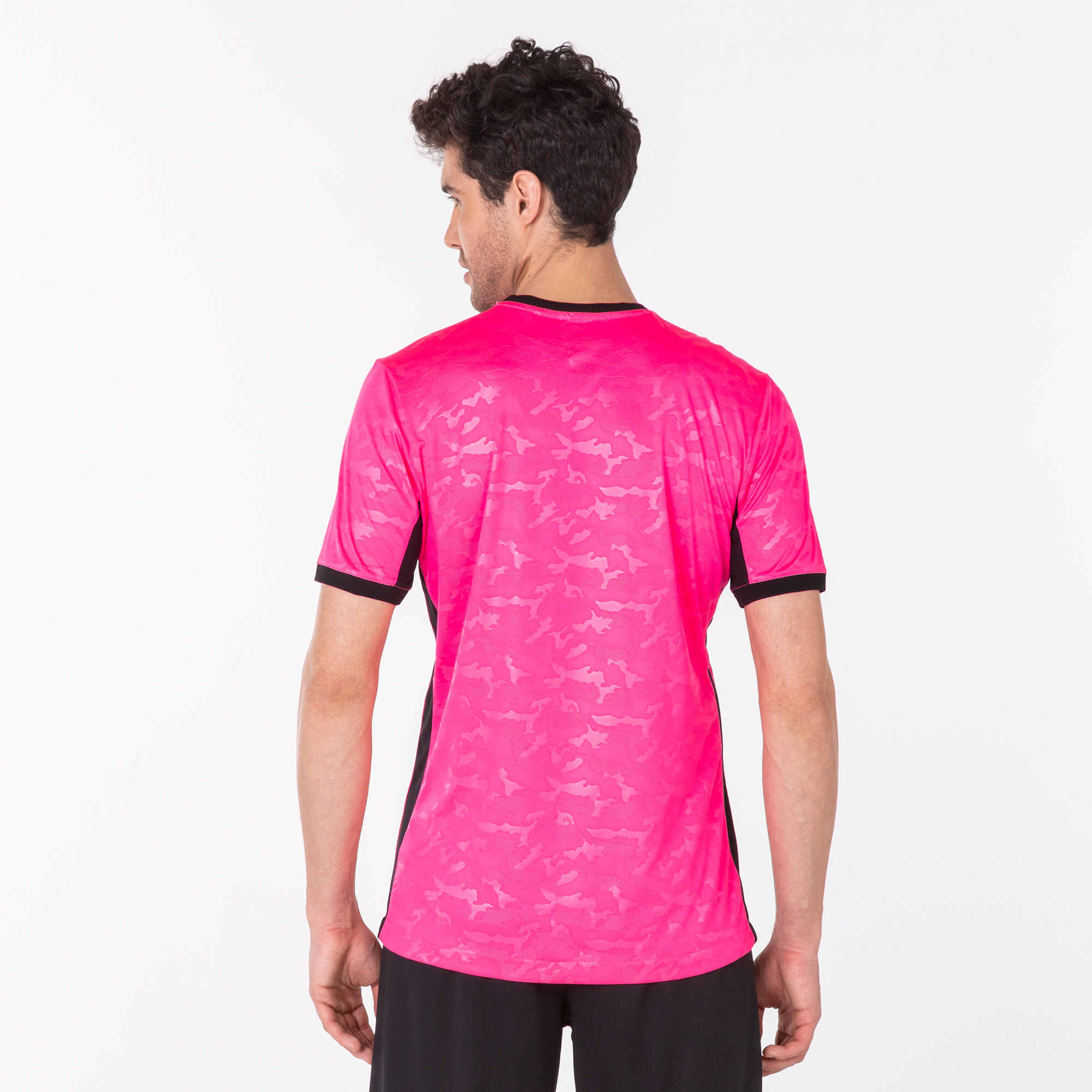 Maglia a manica corta uomo Toletum II rosa fluorescente nero